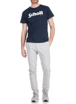 Schott Blue T-shirt -Deals Mode Modee Store 1704870