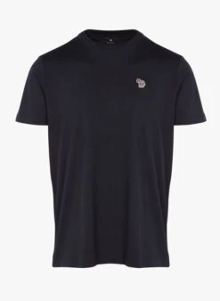 PAUL SMITH Blue Regular-fit Embroidered Cotton T-shirt With Round Neck