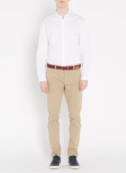 Ikks Beige Slim-fit Stretch Cotton Chinos -Deals Mode Modee Store 2238679
