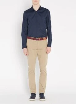 Ikks Beige Slim-fit Stretch Cotton Chinos -Deals Mode Modee Store 2238718