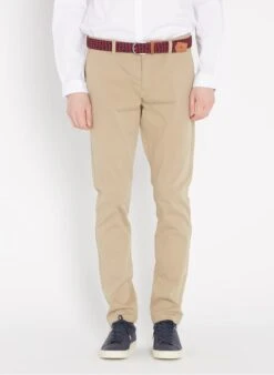 Ikks Beige Slim-fit Stretch Cotton Chinos -Deals Mode Modee Store 2238981
