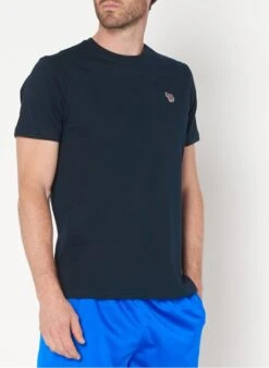 PAUL SMITH Blue Regular-fit Embroidered Cotton T-shirt With Round Neck -Deals Mode Modee Store 2239722