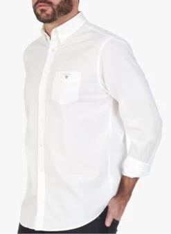 Gant White Regular-fit Cotton Shirt With Button-down Collar -Deals Mode Modee Store 2257230