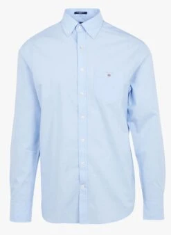 Gant Blue Regular-fit Cotton Shirt With Button-down Collar