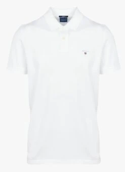 Gant White Regular-fit Cotton Piqué Polo Shirt