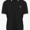 Fred Perry Black Cotton Piqué Polo Shirt With Double Trim