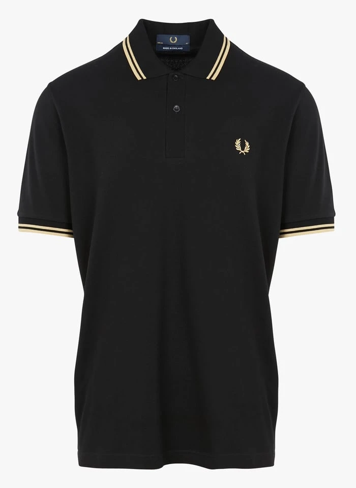 Fred Perry Black Cotton Piqué Polo Shirt With Double Trim 1 Fred Perry Black Cotton Piqué Polo Shirt With Double Trim