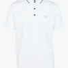 Armani Exchange White Regular-fit Cotton Polo Shirt With Screen Print
