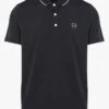 Armani Exchange Blue Regular-fit Cotton Polo Shirt With Screen Print