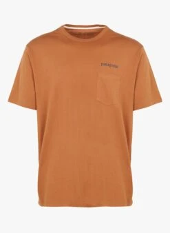 Patagonia REGENERATIVE POCKET - Brown Regular-fit Round-neck Cotton T-shirt