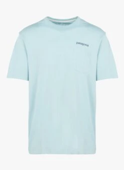 Patagonia REGENERATIVE POCKET - Blue Regular-fit Round-neck Cotton T-shirt