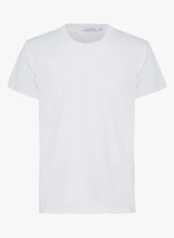 Samsoe Samsoe White Regular-fit Round-neck Cotton T-shirt