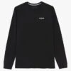 Patagonia Black Regular-fit Round-neck Recycled Cotton-blend T-shirt With Screen Print