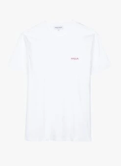 Maison Labiche POPINCOURT AMOUR /GOTS - White Regular-fit Round-neck Organic Cotton T-shirt With Amour Embroidery