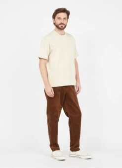 Selected SLIMTAPERED - Brown Straight-leg Organic Cotton Corduroy Pants -Deals Mode Modee Store 3375630