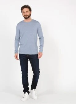 Selected SLIM-LEON - Blue Organic Cotton-blend Slim-fit Jeans -Deals Mode Modee Store 3440109