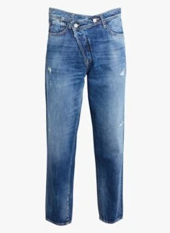 LE TEMPS DES CERISES 1998 - Blue Destroyed Regular-fit Cotton-blend Straight-leg Jeans
