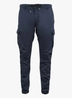 LE TEMPS DES CERISES VEDJE - Blue Regular-fit Stretch Cotton Cargo Pants