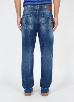 LE TEMPS DES CERISES 1998 - Blue Destroyed Regular-fit Cotton-blend Straight-leg Jeans -Deals Mode Modee Store 3588737