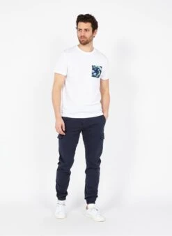 LE TEMPS DES CERISES VEDJE - Blue Regular-fit Stretch Cotton Cargo Pants -Deals Mode Modee Store 3619112
