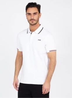 Schott PSDEVON - White Regular-fit Cotton Piqué Polo Shirt -Deals Mode Modee Store 3651969