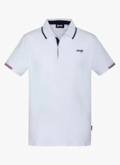 Schott PSDEVON - White Regular-fit Cotton Piqué Polo Shirt