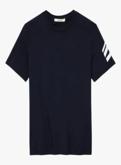 Zadig & Voltaire TOMMY - Blue Round-neck Printed Cotton T-shirt
