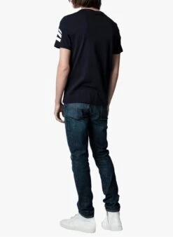 Zadig & Voltaire TOMMY - Blue Round-neck Printed Cotton T-shirt -Deals Mode Modee Store 3655923