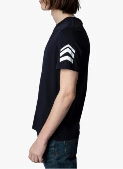 Zadig & Voltaire TOMMY - Blue Round-neck Printed Cotton T-shirt -Deals Mode Modee Store 3655925