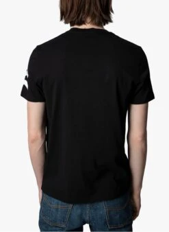 Zadig & Voltaire TOMMY - Black Round-neck Printed Cotton T-shirt -Deals Mode Modee Store 3655928