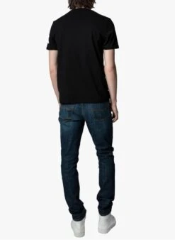 Zadig & Voltaire TOMMY - Black Round-neck Printed Cotton T-shirt -Deals Mode Modee Store 3655929