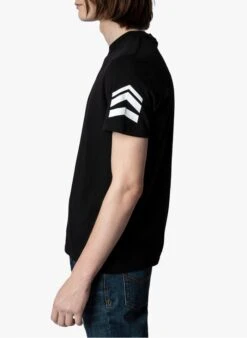 Zadig & Voltaire TOMMY - Black Round-neck Printed Cotton T-shirt -Deals Mode Modee Store 3655931