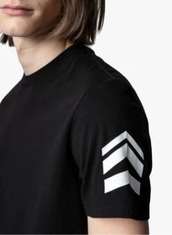 Zadig & Voltaire TOMMY - Black Round-neck Printed Cotton T-shirt -Deals Mode Modee Store 3655932