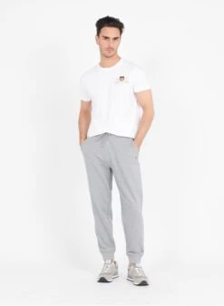 Gant ORIGINAL SWEAT PANTS - Grey Straight Embroidered Cotton-blend Joggers -Deals Mode Modee Store 3675281