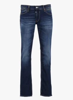 LE TEMPS DES CERISES 800/12 - Blue Faded Cotton-blend Straight-leg Jeans