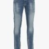 LE TEMPS DES CERISES 700/11JO - Blue Faded Cotton-blend Slim-fit Jeans