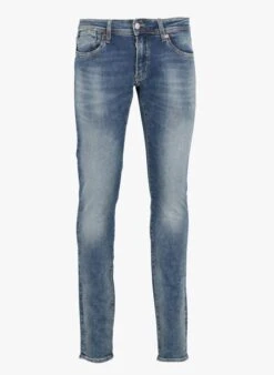 LE TEMPS DES CERISES 700/11JO - Blue Faded Cotton-blend Slim-fit Jeans