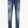 LE TEMPS DES CERISES 800/12 - Blue Cotton-blend Straight-leg Jeans