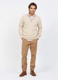 Beige Slim-fit Cotton Chinos -Deals Mode Modee Store 3839078