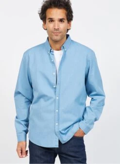 Blue Cotton Denim Shirt -Deals Mode Modee Store 3839134
