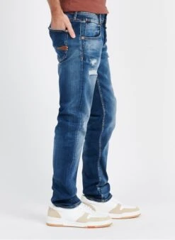 LE TEMPS DES CERISES 800/12 - Blue Cotton-blend Straight-leg Jeans -Deals Mode Modee Store 3841425