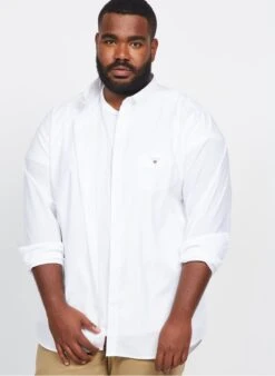 Gant White Regular-fit Cotton Shirt With Button-down Collar -Deals Mode Modee Store 3868358