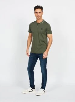 LE TEMPS DES CERISES ARON - Green Regular-fit Cotton Polo Shirt -Deals Mode Modee Store 3871693