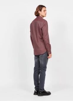 Red Slim-fit Cotton Shirt With Classic Collar -Deals Mode Modee Store 3903506