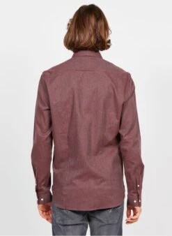 Red Slim-fit Cotton Shirt With Classic Collar -Deals Mode Modee Store 3903508