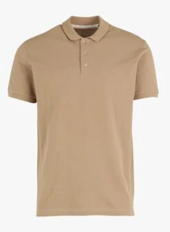 Ikks Beige Regular-fit Cotton Polo Shirt