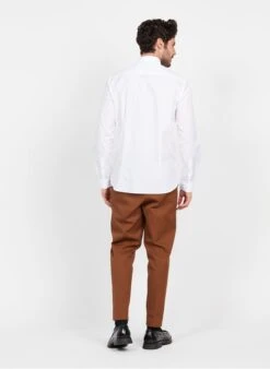 White Slim-fit Cotton Shirt With Classic Collar -Deals Mode Modee Store 3949257