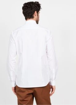 White Slim-fit Cotton Shirt With Classic Collar -Deals Mode Modee Store 3949259
