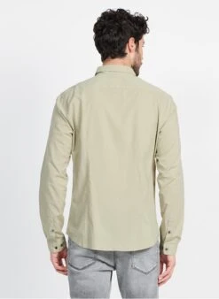 Ikks Khaki Slim-fit Cotton Shirt -Deals Mode Modee Store 3952389
