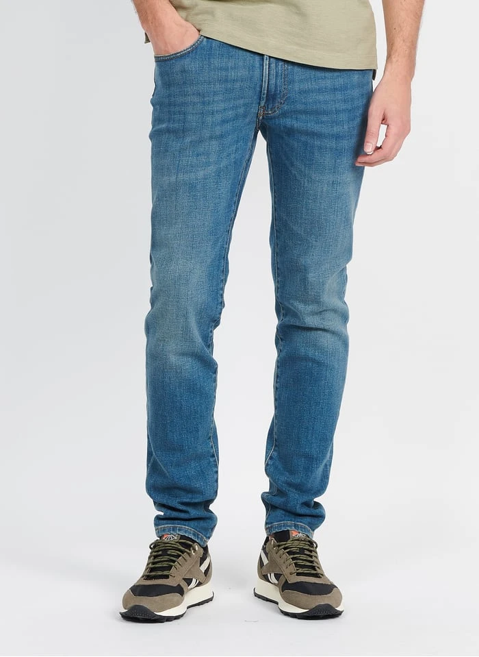 Ikks Blue Slim-fit Faded Cotton Jeans 2 Ikks Blue Slim-fit Faded Cotton Jeans - Image 2
